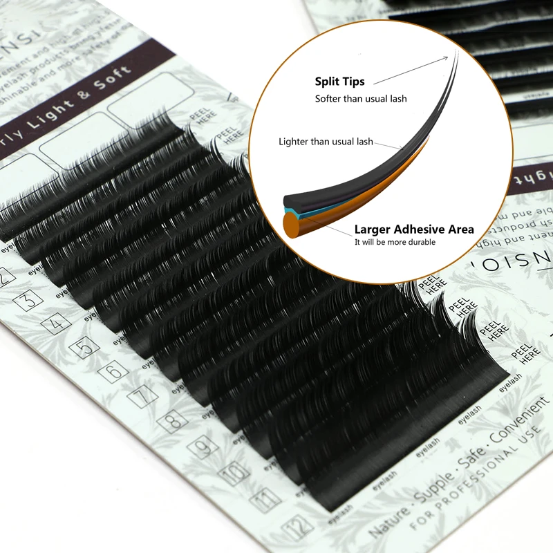 Flat Eyelash Extension 0.15 Glossy Double-tip